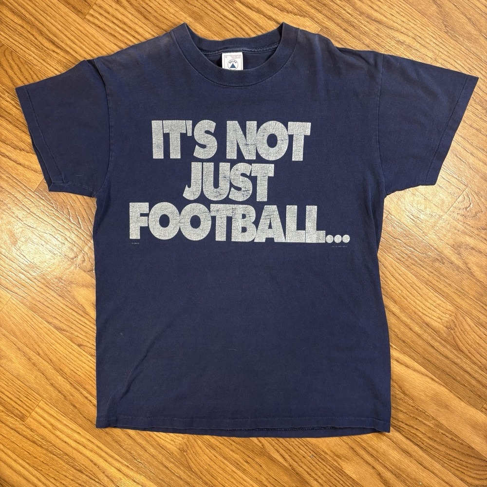 Vintage Delta Football T Shirt USA Made Navy Graphic "It's Not Just Football"
